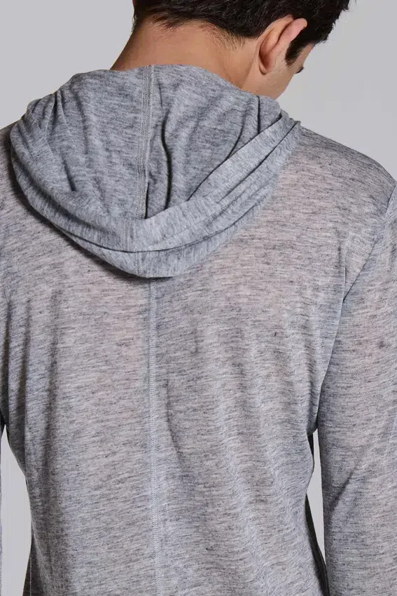 Sweat à capuche « Mist » en gris chiné