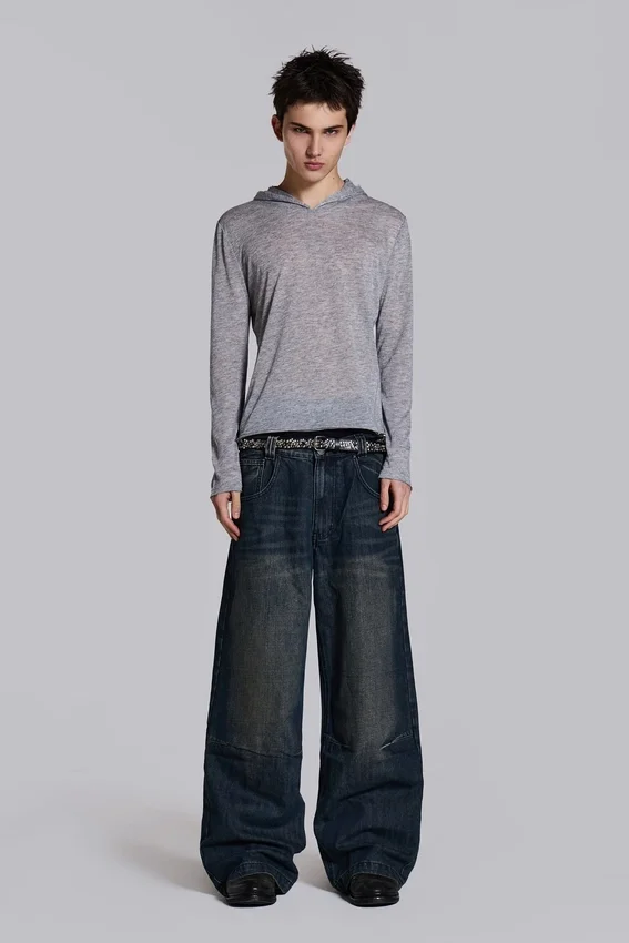 Sweat à capuche « Mist » en gris chiné