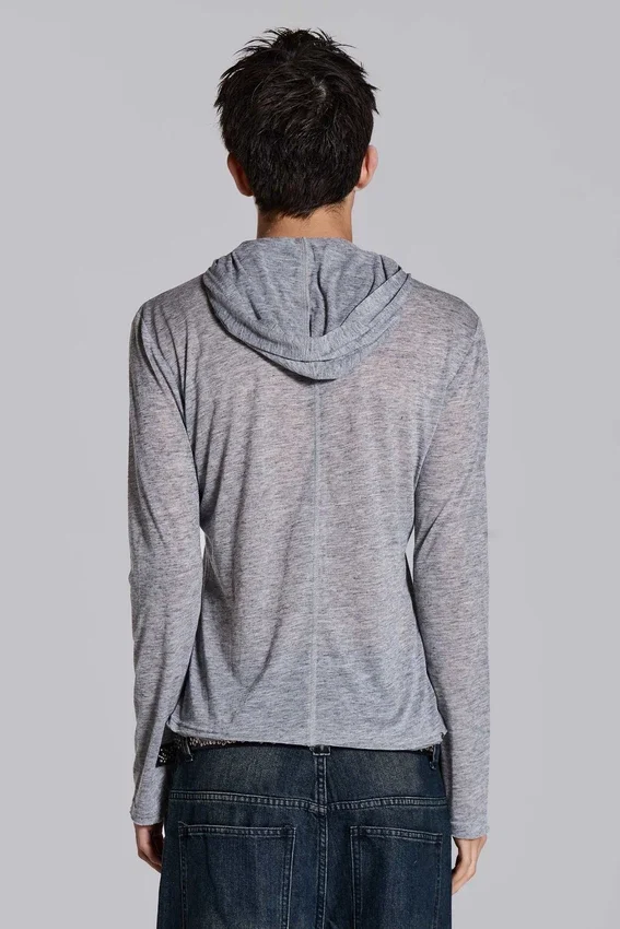 Sweat à capuche « Mist » en gris chiné