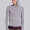 Sweat à capuche « Mist » en gris chiné