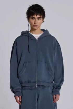 Sweat à capuche « Monster » bleu, ample et sportif