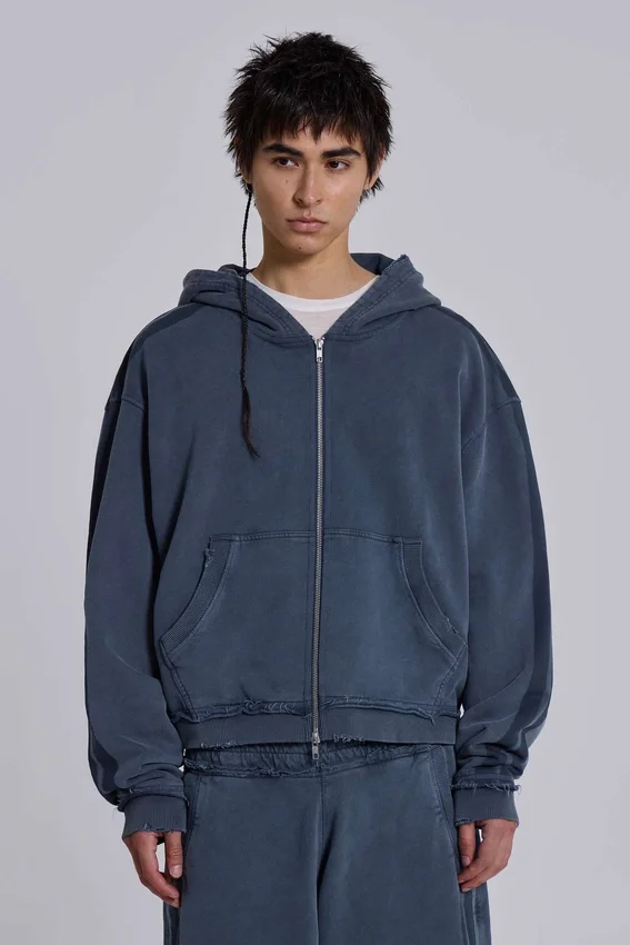 Sweat à capuche « Monster » bleu, ample et sportif