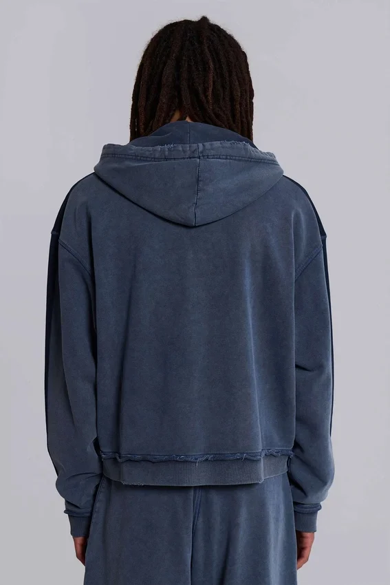 Sweat à capuche « Monster » bleu, ample et sportif