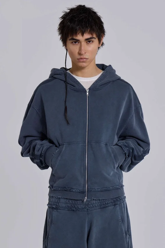 Sweat à capuche « Monster » bleu, ample et sportif