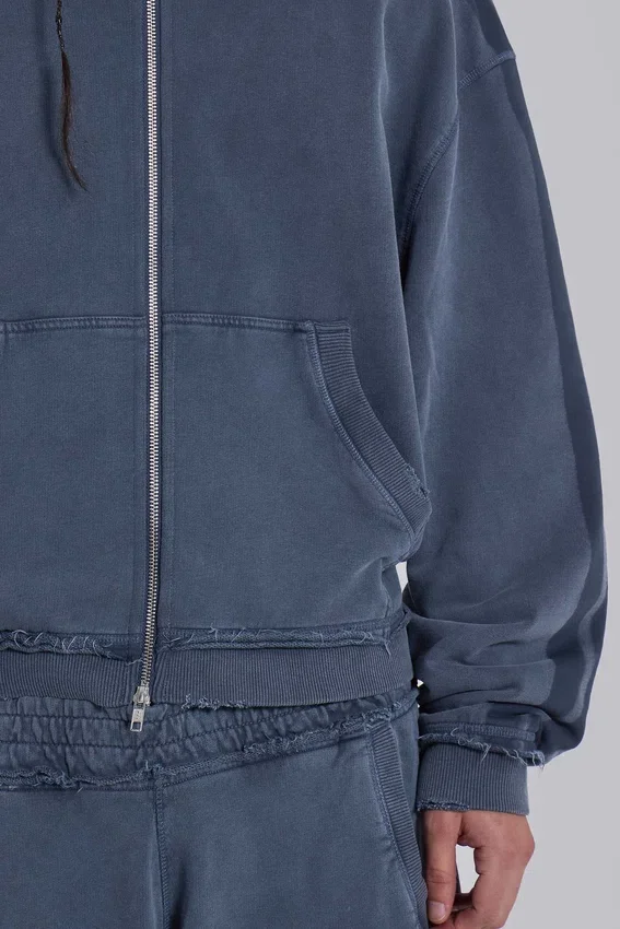 Sweat à capuche « Monster » bleu, ample et sportif