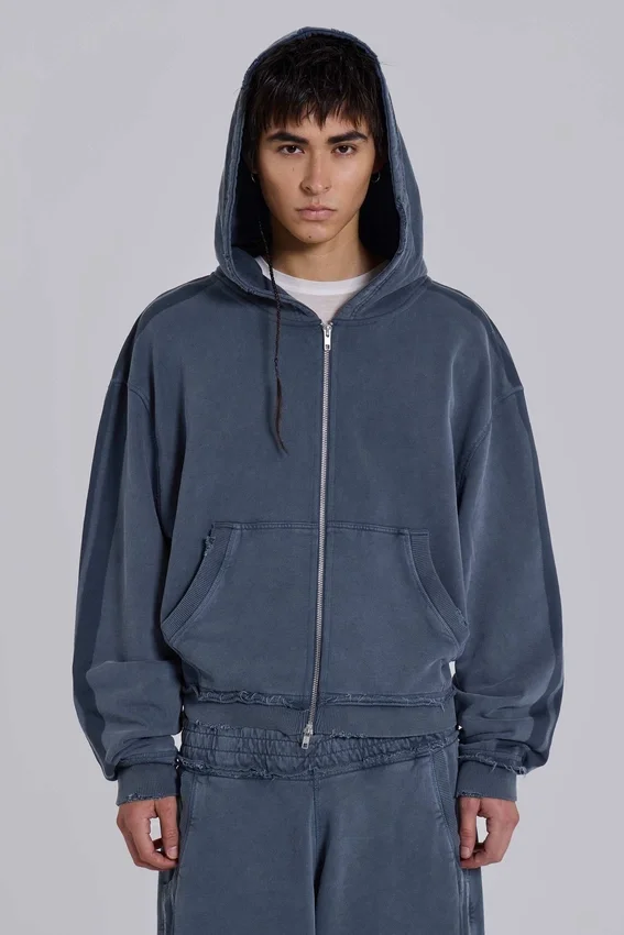 Sweat à capuche « Monster » bleu, ample et sportif