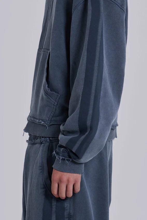 Sweat à capuche « Monster » bleu, ample et sportif