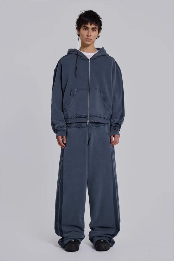 Sweat à capuche « Monster » bleu, ample et sportif