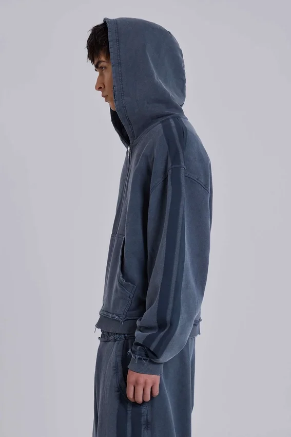 Sweat à capuche « Monster » bleu, ample et sportif