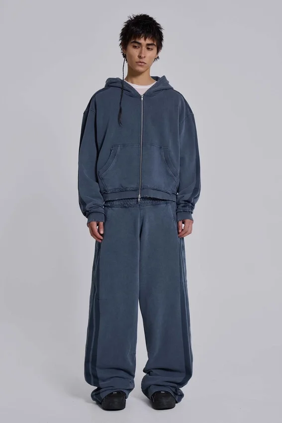 Sweat à capuche « Monster » bleu, ample et sportif