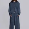 Sweat à capuche « Monster » bleu, ample et sportif