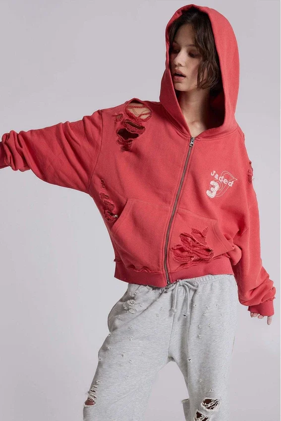 Sweat à capuche « Monster » effet usé