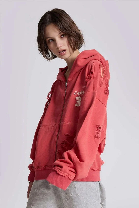 Sweat à capuche « Monster » effet usé