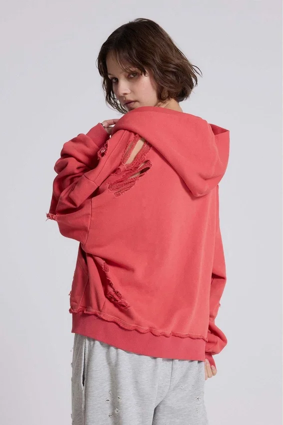 Sweat à capuche « Monster » effet usé