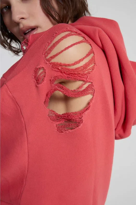 Sweat à capuche « Monster » effet usé