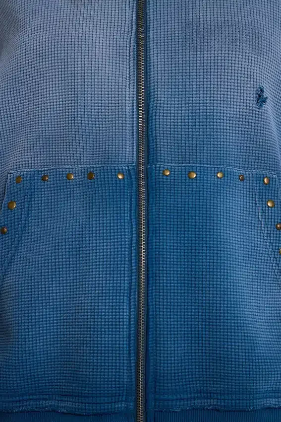 Sweat à capuche « Monster » en coton gaufré délavé au soleil