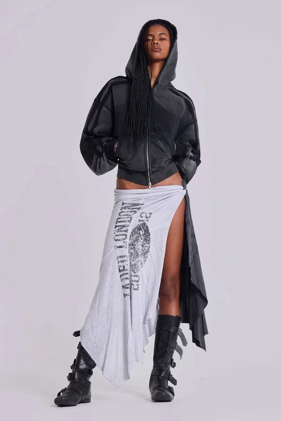 Sweat à capuche Monster Hoodie ample et sportif gris