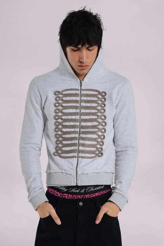 Sweat à capuche « Monster Hoodie » gris chiné