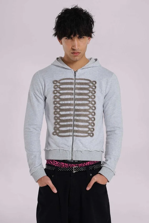Sweat à capuche « Monster Hoodie » gris chiné