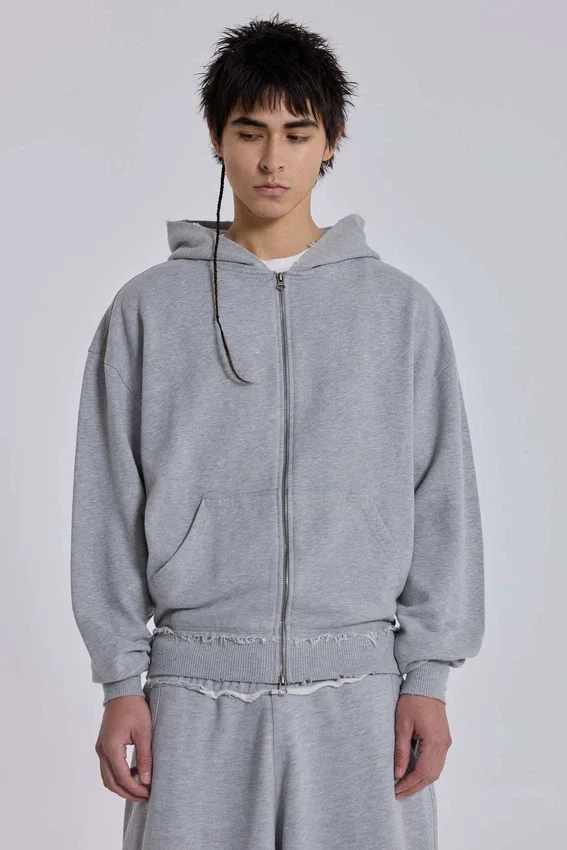 Sweat à capuche Monster Hoodie oversize gris chiné