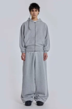 Sweat à capuche Monster Hoodie oversize gris chiné