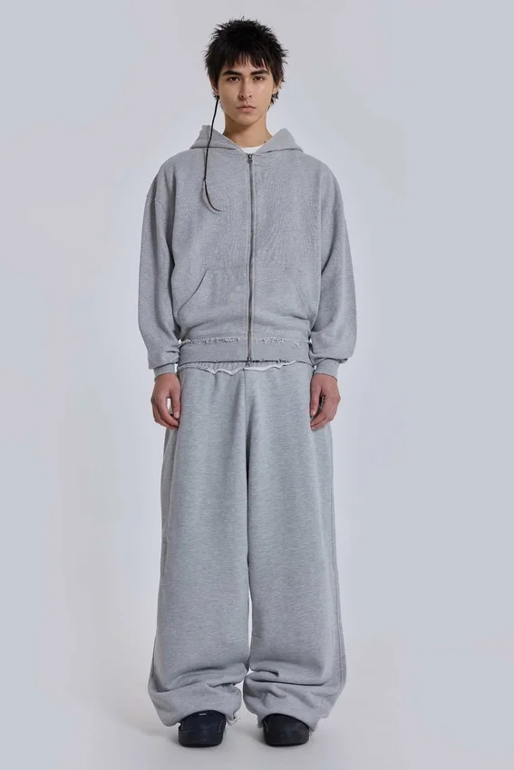 Sweat à capuche Monster Hoodie oversize gris chiné