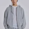Sweat à capuche Monster Hoodie oversize gris chiné