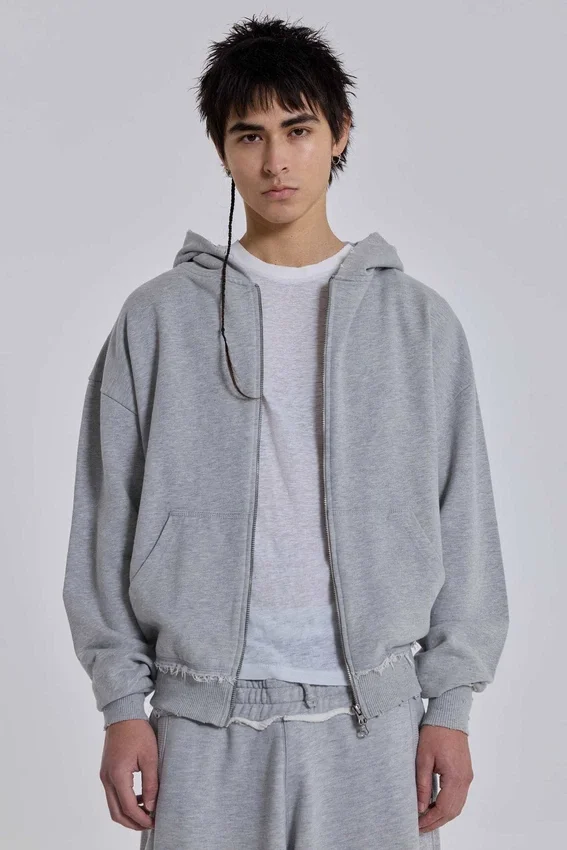 Sweat à capuche Monster Hoodie oversize gris chiné
