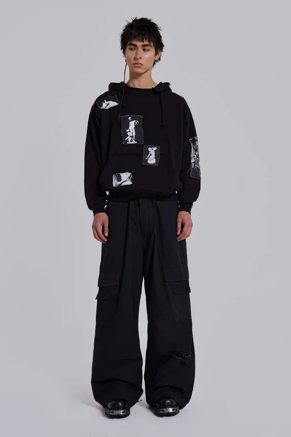 Sweat à capuche noir Devoted Patch