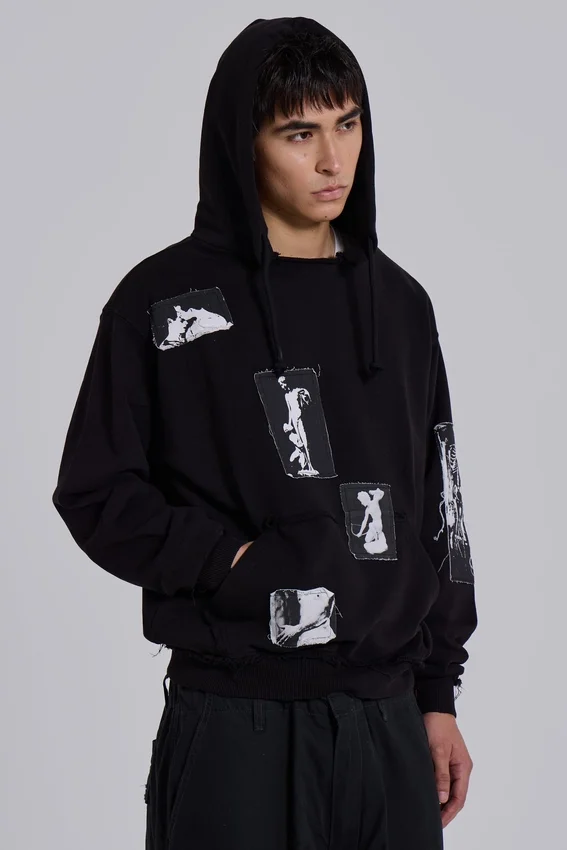 Sweat à capuche noir Devoted Patch