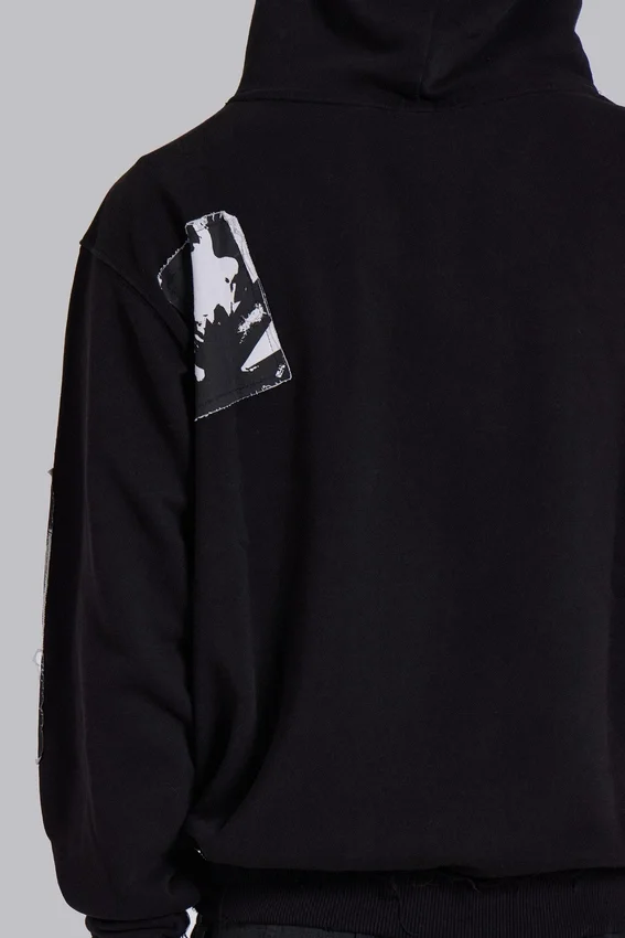 Sweat à capuche noir Devoted Patch