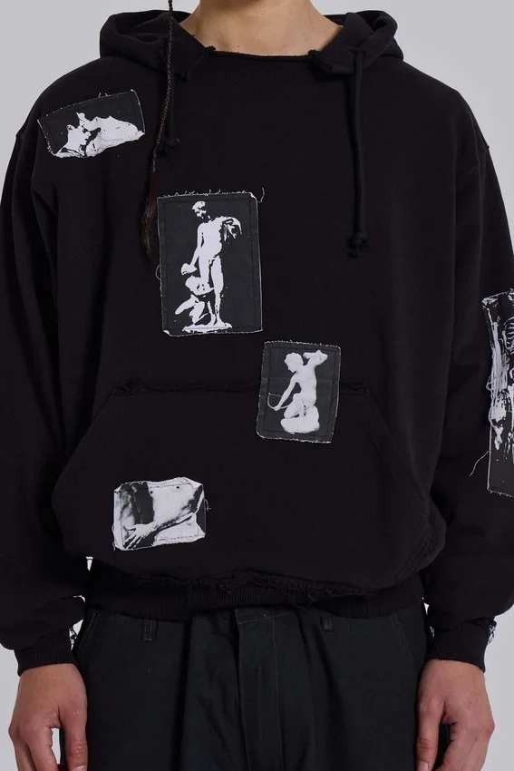 Sweat à capuche noir Devoted Patch