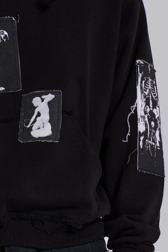 Sweat à capuche noir Devoted Patch