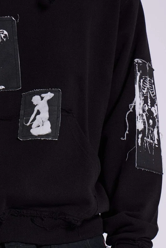 Sweat à capuche noir Devoted Patch