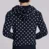 Sweat à capuche noir uni à pois