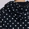 Sweat à capuche noir uni à pois