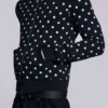 Sweat à capuche noir uni à pois