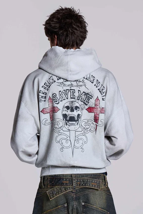 Sweat à capuche oversize « Save Me »