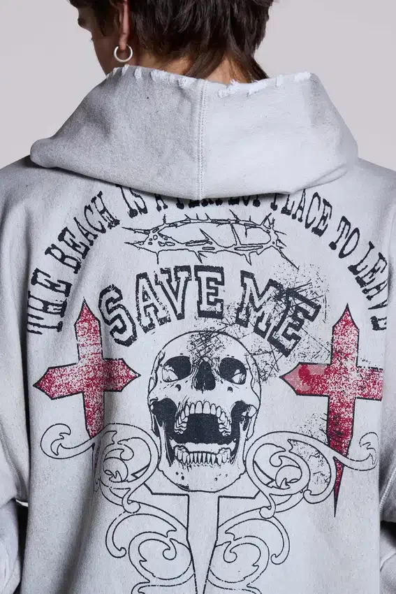 Sweat à capuche oversize « Save Me »