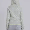 Sweat à capuche à pois fluo