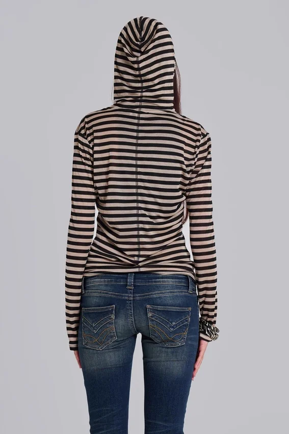 Sweat à capuche Stripe Mist