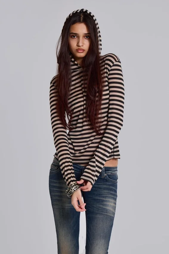 Sweat à capuche Stripe Mist