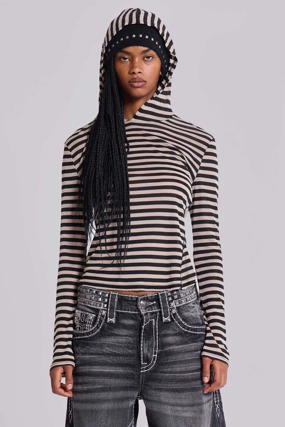 Sweat à capuche Stripe Mist