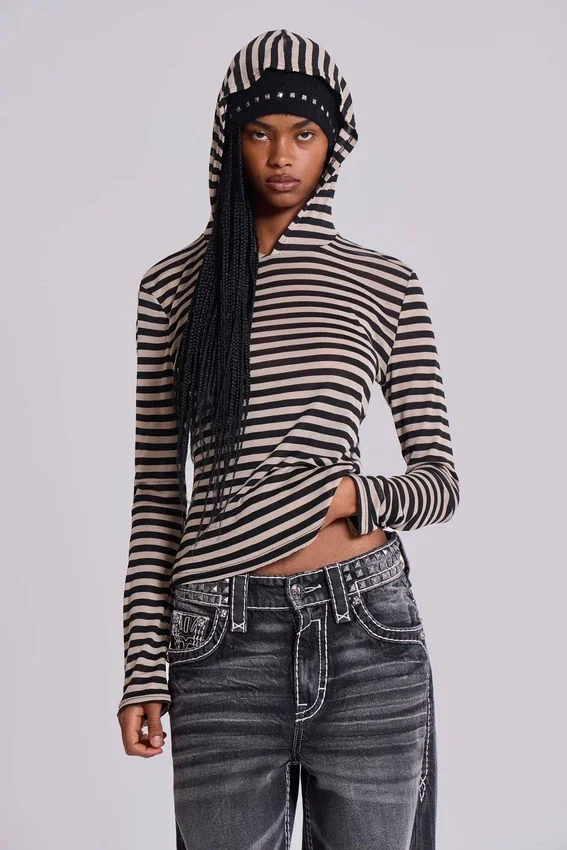 Sweat à capuche Stripe Mist