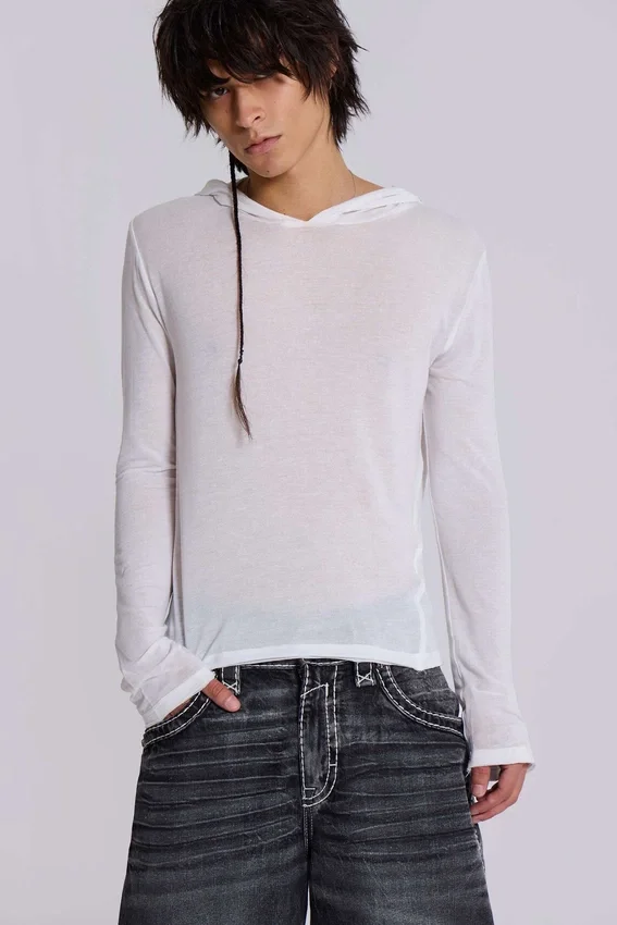 Sweat à capuche « White Marl Mist »