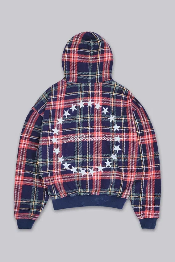 Sweat à capuche zippé à carreaux Adrenaline