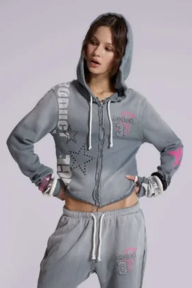 Sweat à capuche zippé « Cleo Graphic »