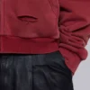 Sweat à capuche zippé doublé en tissu gaufré, délavé « Red Sun »