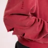 Sweat à capuche zippé doublé en tissu gaufré, délavé « Red Sun »