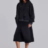 Sweat à capuche zippé noir délavé « Sun Faded » avec doublure en tissu gaufré